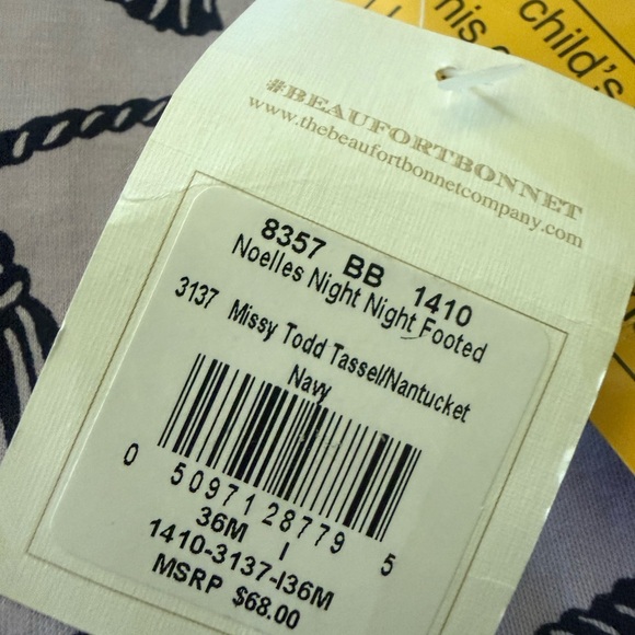 💙5/$25💙 The Beaufort Bonnet Company Pima Cotton Footie 3-6M NWT - Picture 3 of 3